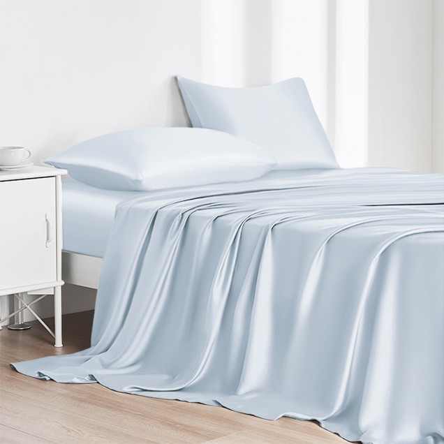 Buy Alice Blue 22 Momme Mulberry Silk Flat Sheet