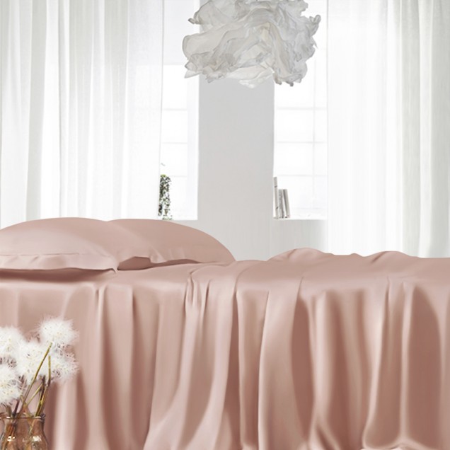 Buy Pearl Pink 22 Momme Mulberry Silk Fitted Sheet