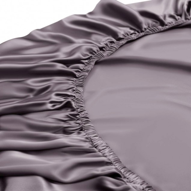Buy Slate Gray 22 Momme Mulberry Silk Fitted Sheet